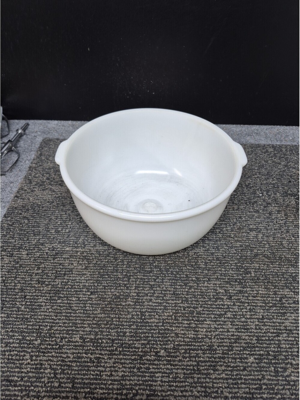 Vintage Glasbake Mixmaster Sunbeam 19CJ Large White Milk Glass Mixer Mixing Bowl